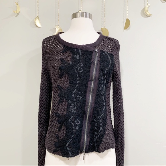 Free People Zip Motto Sweater Cardigan Jacket. - Picture 3 of 8